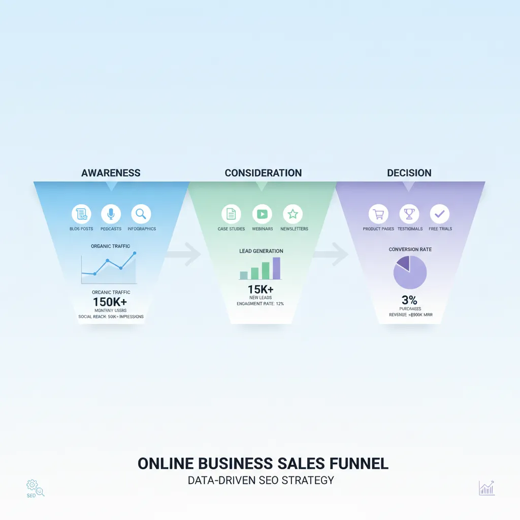 استراتژی محتوای سئو محور در مراحل مختلف قیف فروش