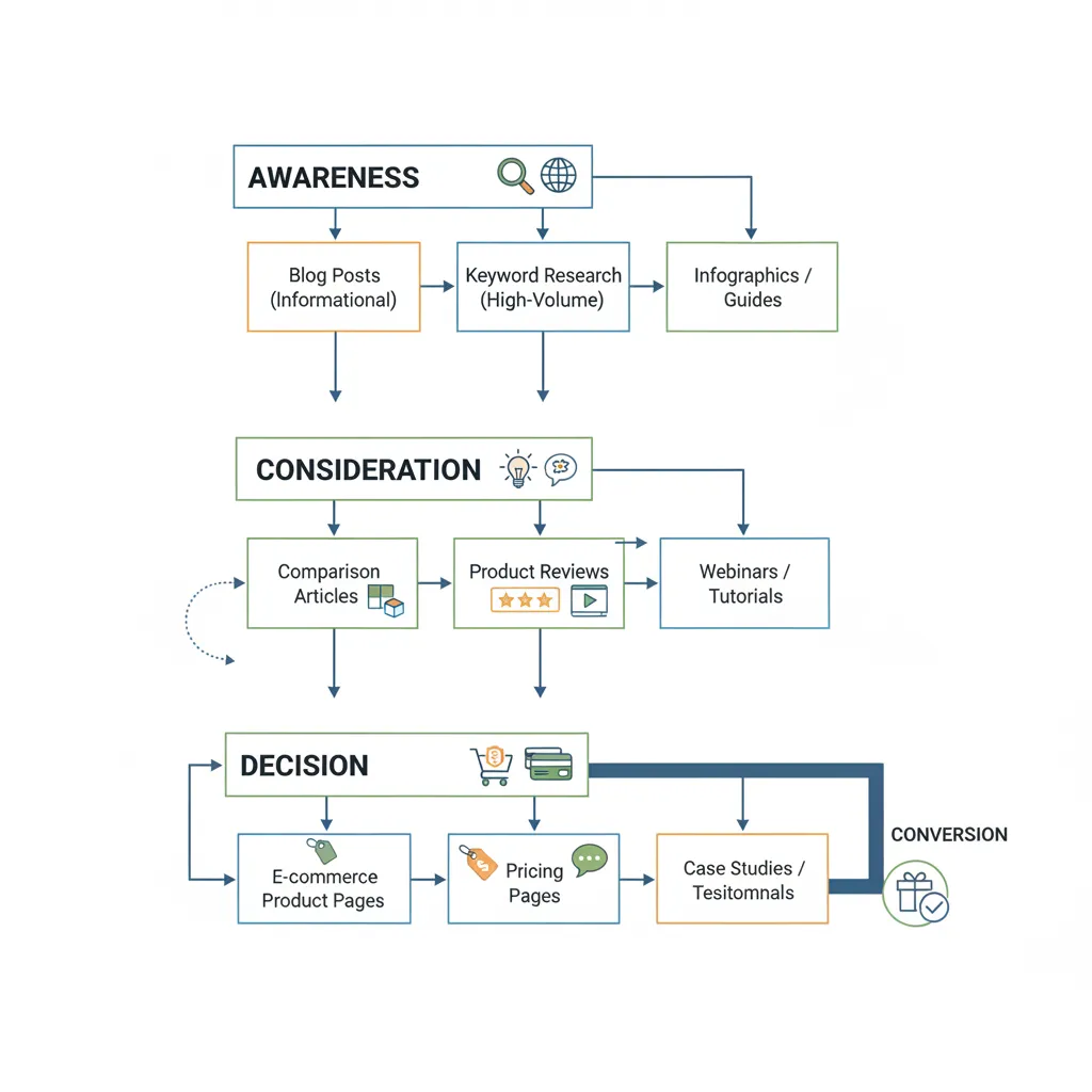 استراتژی محتوای سئو محور در قیف فروش: از آگاهی تا تبدیل