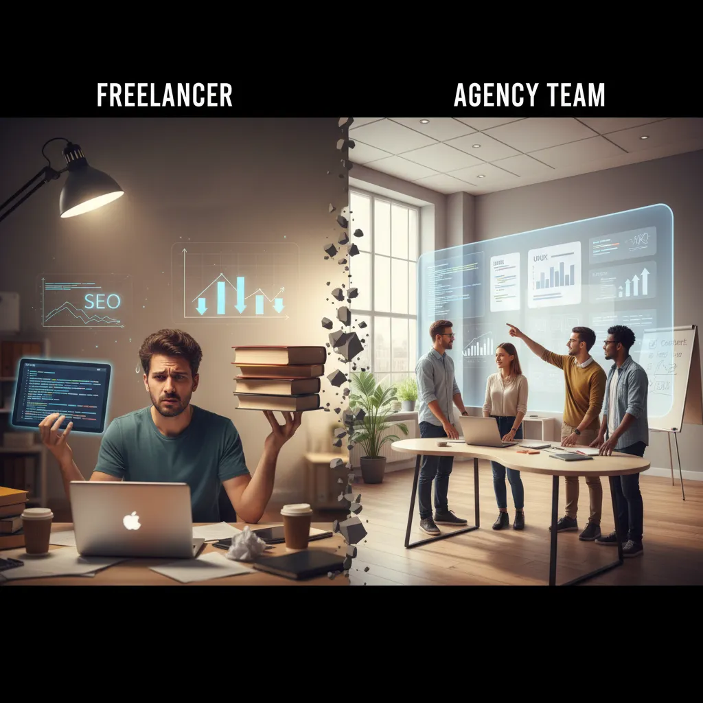 انتخاب بهترین شرکت طراحی سایت و سئو: فریلنسر یا آژانس؟