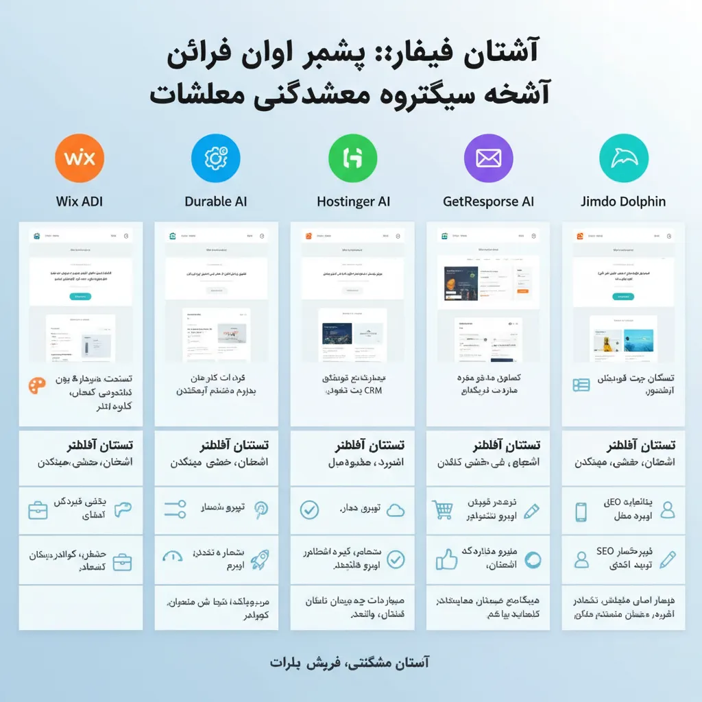 مقایسه بهترین ابزارهای طراحی سایت با هوش مصنوعی برای کسب‌وکارها